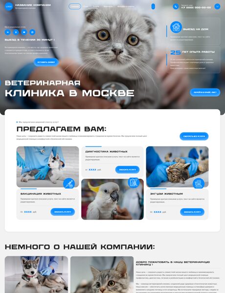 Готовый Сайт-Бизнес № 8706939 - Сайт для ветеринарной клиники (Превью)