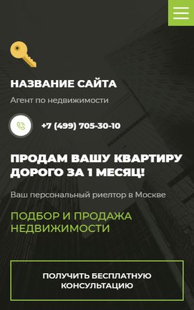 Готовый Сайт-Бизнес № 2603202 - Сайт агента по недвижимости (Мобильная версия)