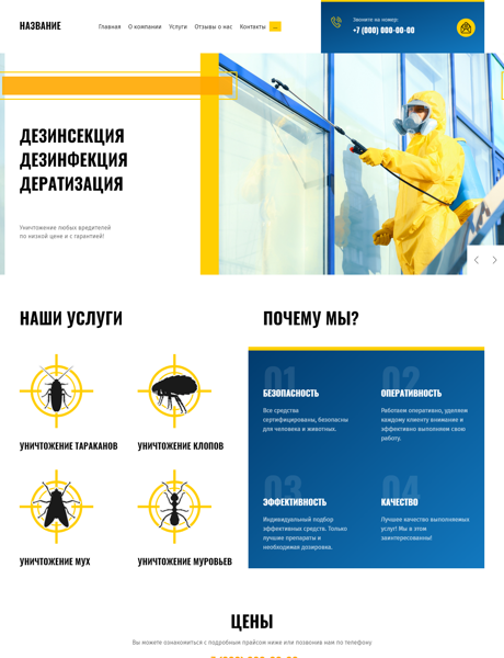 Готовый Сайт-Бизнес № 2634596 - Услуги дезинфекции (Превью)