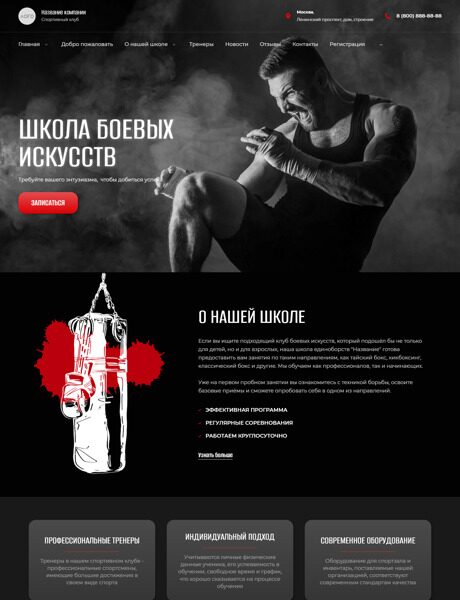 Готовый Сайт-Бизнес № 4621397 - Школа боевых искусств (Превью)