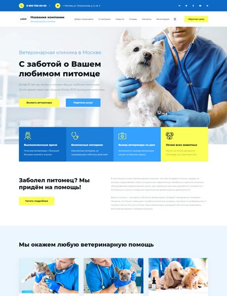 Готовый Сайт-Бизнес № 4758047 - Сайт для ветеринарной клиники (Превью)