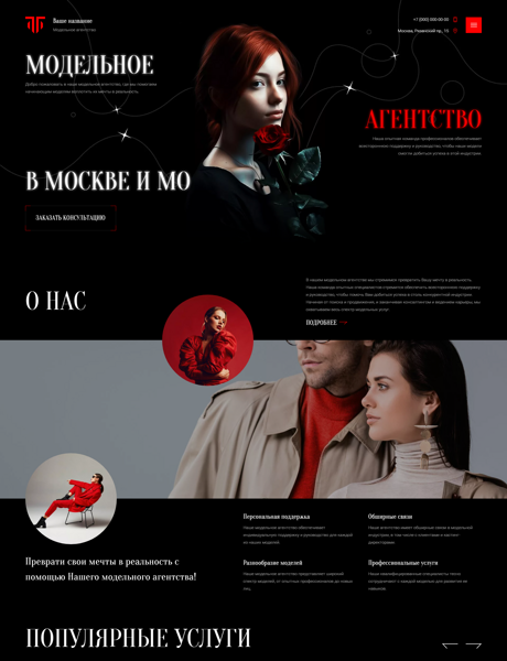 Готовый Сайт-Бизнес № 4831340 - Модельное агентство (Превью)