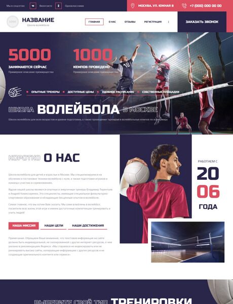 Готовый Сайт-Бизнес № 4982486 - Школа волейбола (Превью)