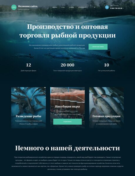 Готовый Сайт-Бизнес № 5063827 - Рыбное хозяйство (Превью)