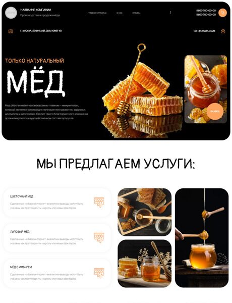 Готовый Сайт-Бизнес № 5161822 - Производство и продажа мёда (Превью)