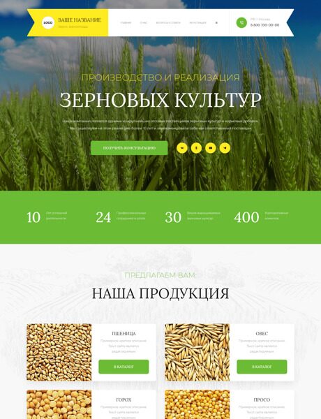 Готовый Сайт-Бизнес № 5230717 - Зерно, зерноотходы (Превью)