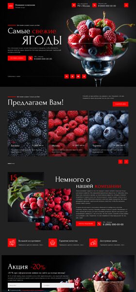 Готовый Сайт-Бизнес № 5243747 - Свежие ягоды (Превью)