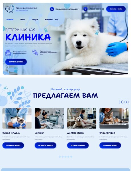 Готовый Сайт-Бизнес № 5965044 - Ветеринарная клиника (Превью)