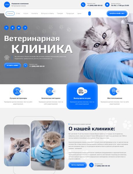 Готовый Сайт-Бизнес № 6005503 - Ветеринарная клиника (Превью)