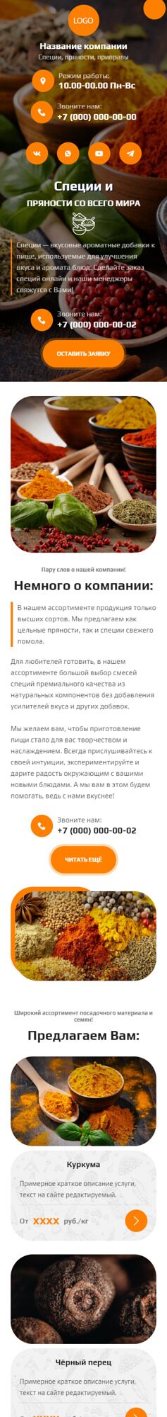 Готовый Сайт-Бизнес № 6077705 - Специи, пряности, приправы (Мобильная версия)