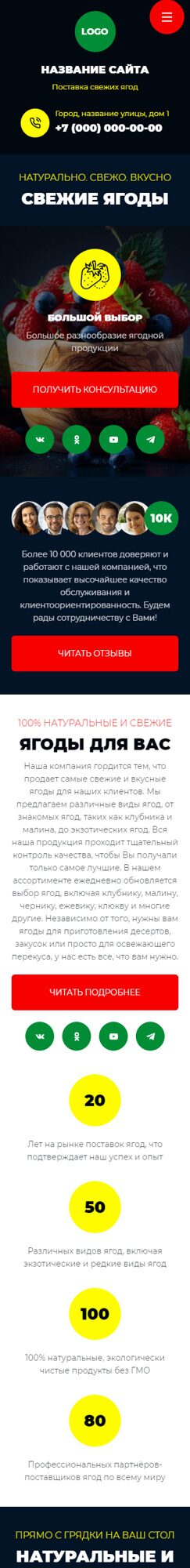 Готовый Сайт-Бизнес № 6246299 - Ягоды (Мобильная версия)