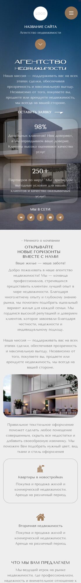 Готовый Сайт-Бизнес № 6402779 - Агентство недвижимости, риелторские услуги (Мобильная версия)