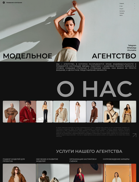 Готовый Сайт-Бизнес № 7297431 - Модельное агентство (Превью)